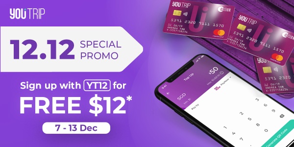 YouTrip 12.12 Special Promo: FREE S$12