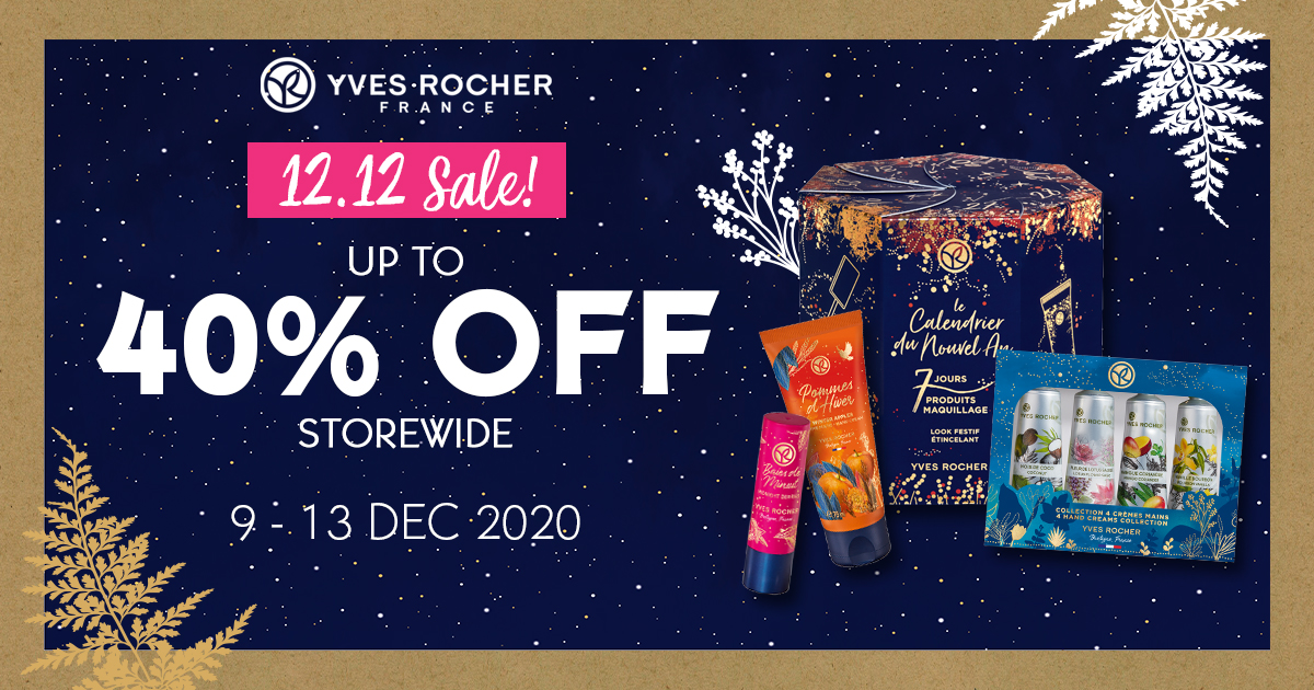Yves Rocher Singapore 12.12 Sale Up To 40% Off Promotion 9-13 Dec 2020