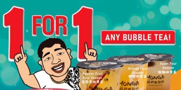 [Promo] 1 for 1 Fruity Bubble Tea available at Monga Singapore for only $5.50