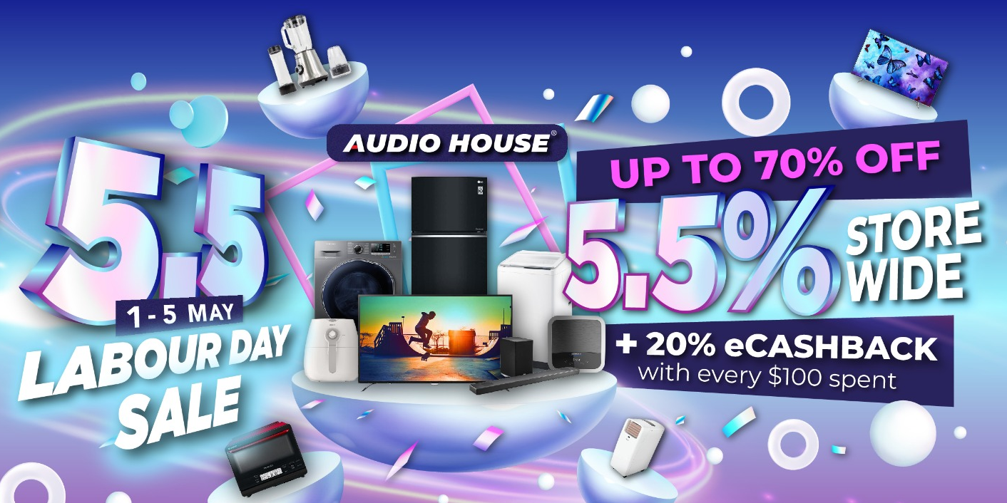 [Audio House Mayday Sale] Get 5.5% Storewide + Up to 70% OFF + $20 eCashback with Every $100 Spent!