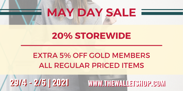 THE WALLET SHOP MAY DAY SALE – 20% OFF STOREWIDE