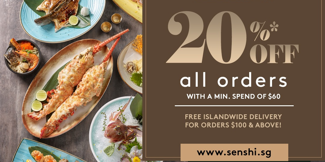 Enjoy a 20% online exclusive discount for all orders on SENSHI with a min spend of $60