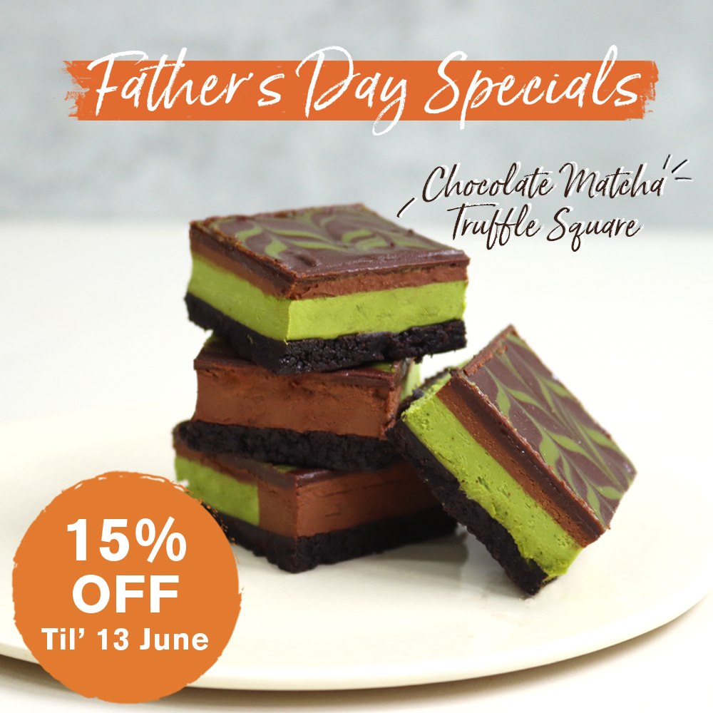 Cedele Singapore 15% Off Chocolate Matcha Truffle Square Father's Day Promotion ends 13 Jun 2021 | Why Not Deals
