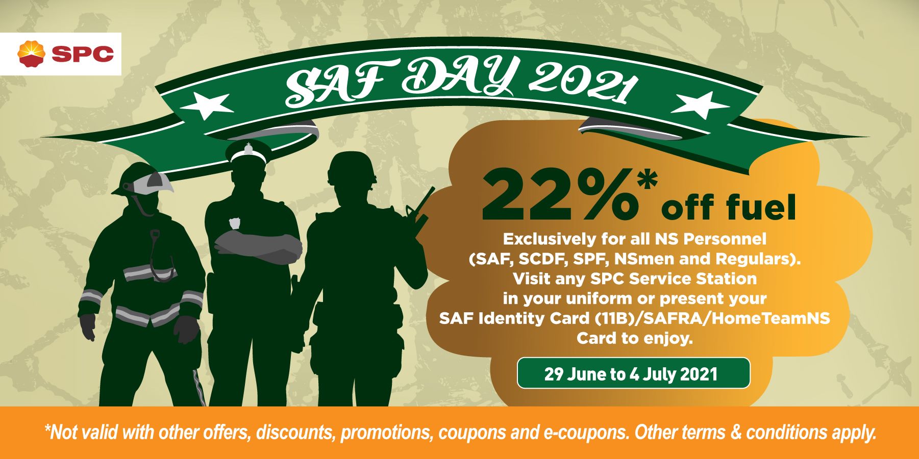 SPC Singapore SAF Day 2021 22% Off Fuel Promotion 29 Jun – 4 Jul 2021