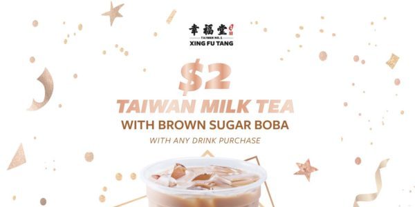 Xing Fu Tang Singapore 2nd Anniversary $2 Taiwan Milk Tea With Brown Sugar Boba Promotion 14-20 Jun 2021