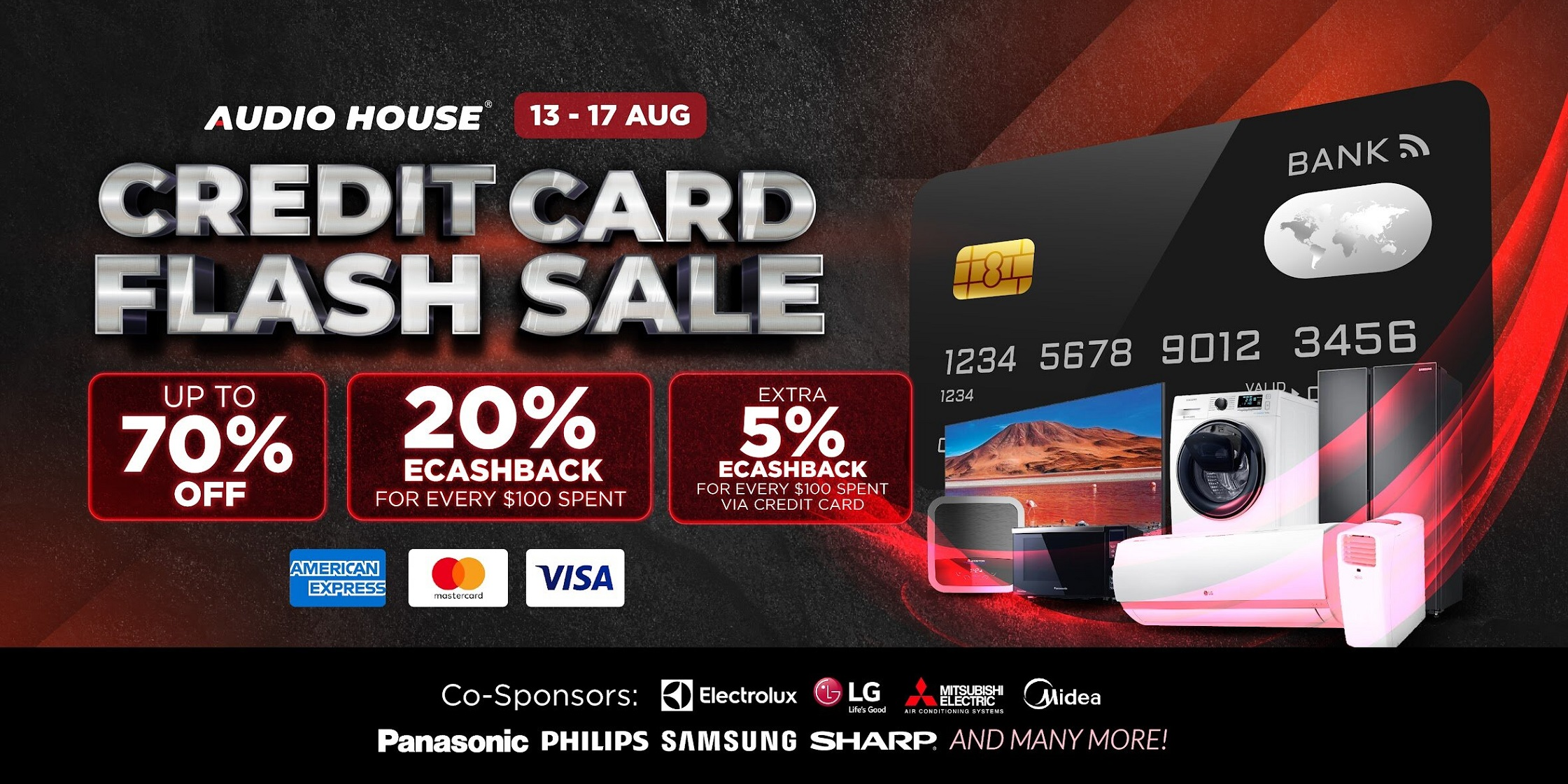 [Audio House Credit Card Flash Sale] Get 20% eCashback* + Extra 5% eCashback* Spent Via Credit Card